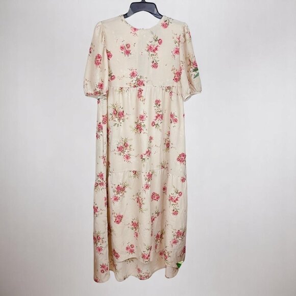 NWT En Saison Natural Color Floral Print Midi Dress - Picture 2 of 10